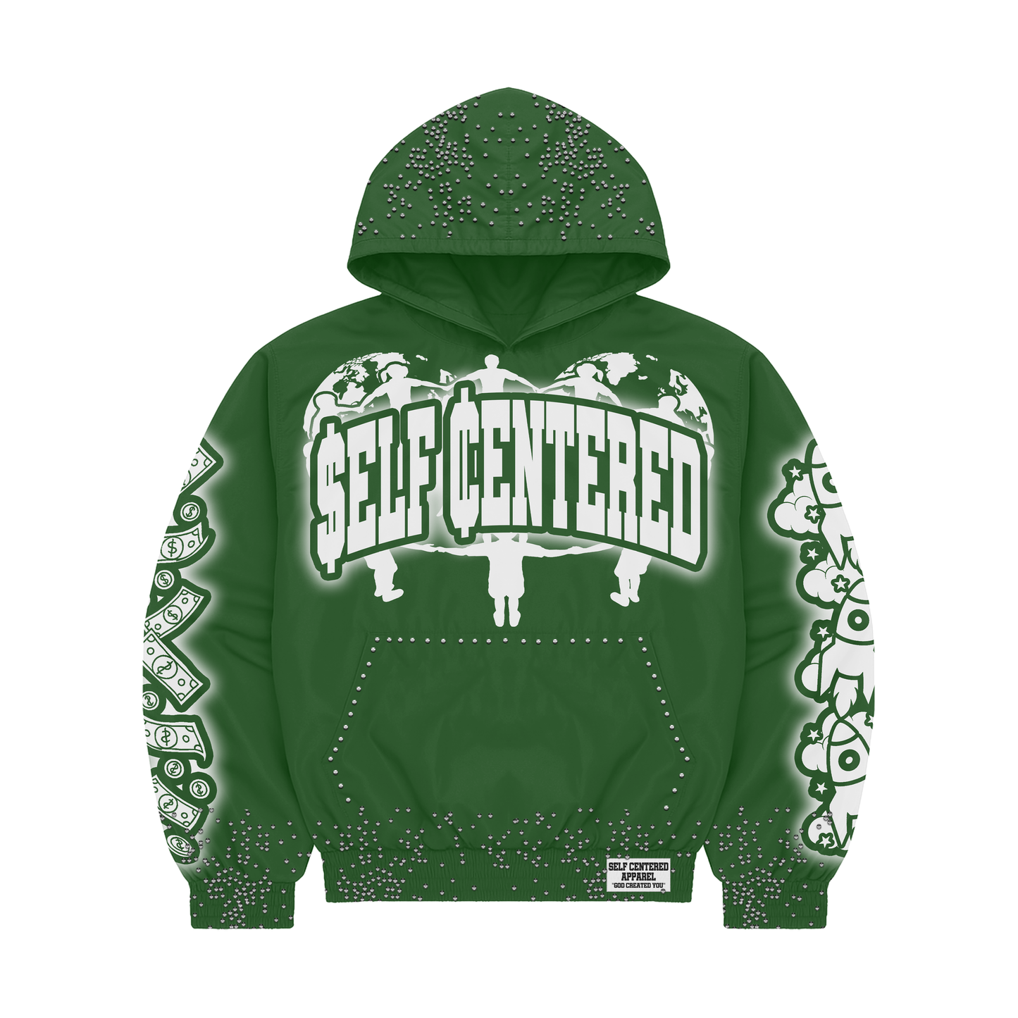 Green Reflective Self Centered Hoodie