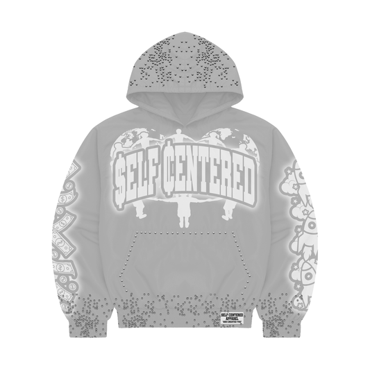 Gray Reflective Self Centered Hoodie